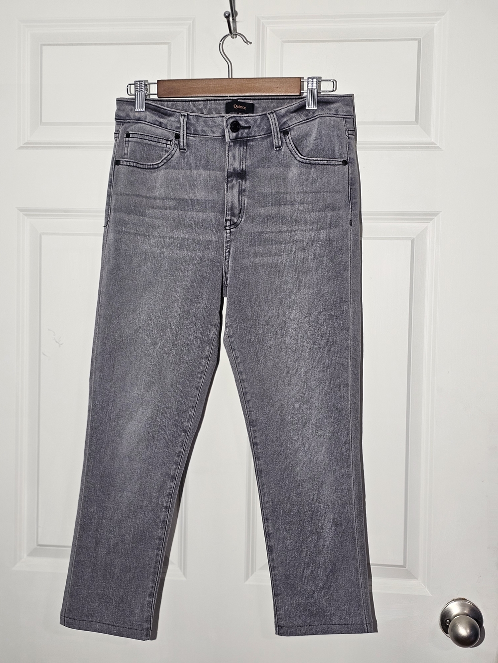 Quince Gray Stretch Denim Jeans Size 30 – Slim/Straight Leg, Stonewashed Grey - Picture 2 of 10